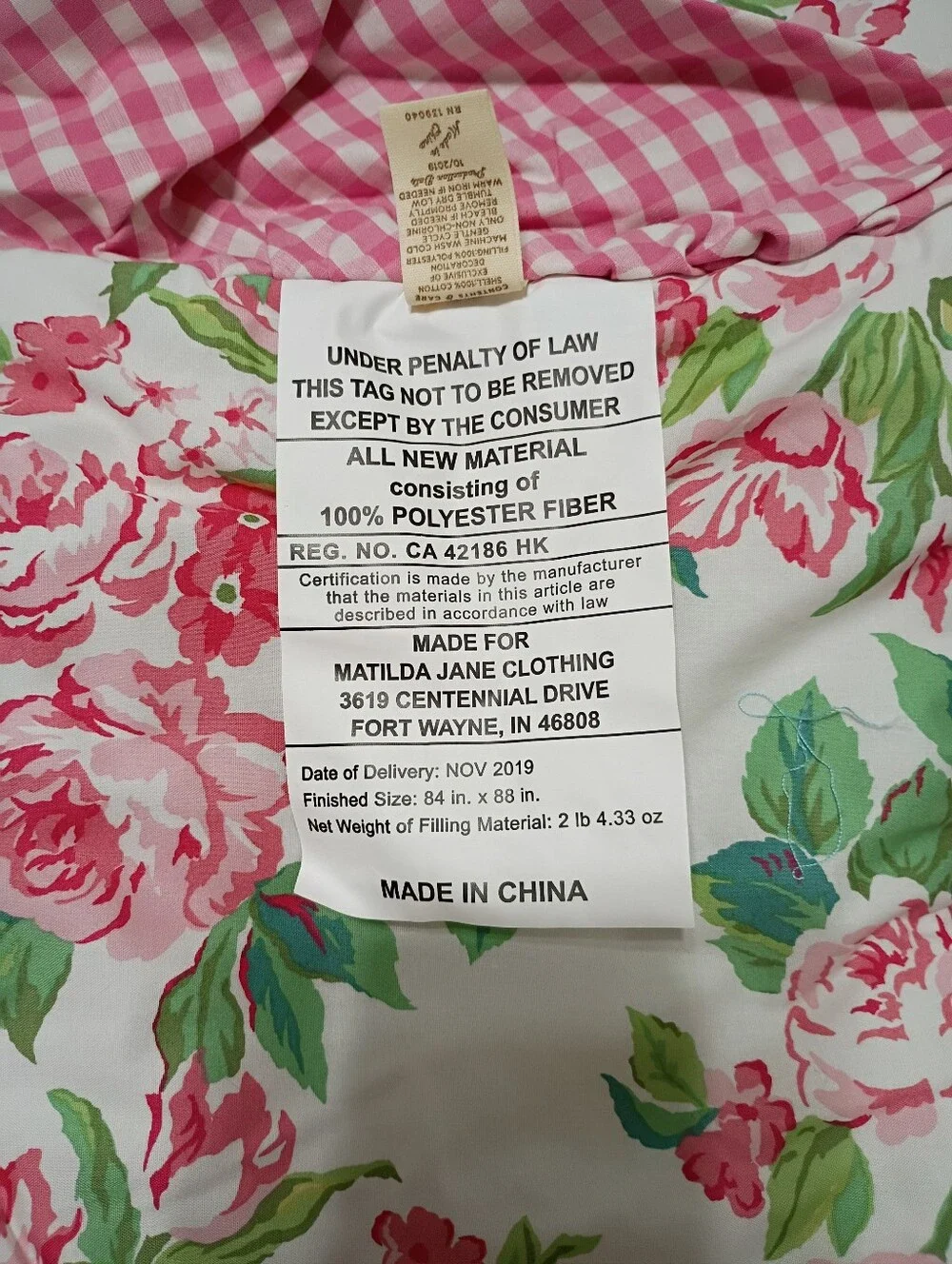 Matilda Jane Floral Pink Green Quilted Comforter Shams Pillow Set Full Queen NWT